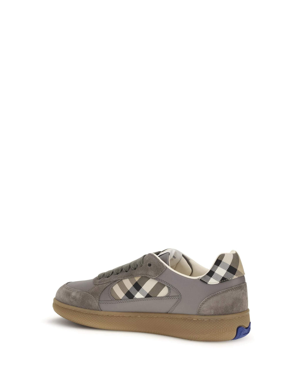 Burberry Men Terrace Leather And Check Sneakers