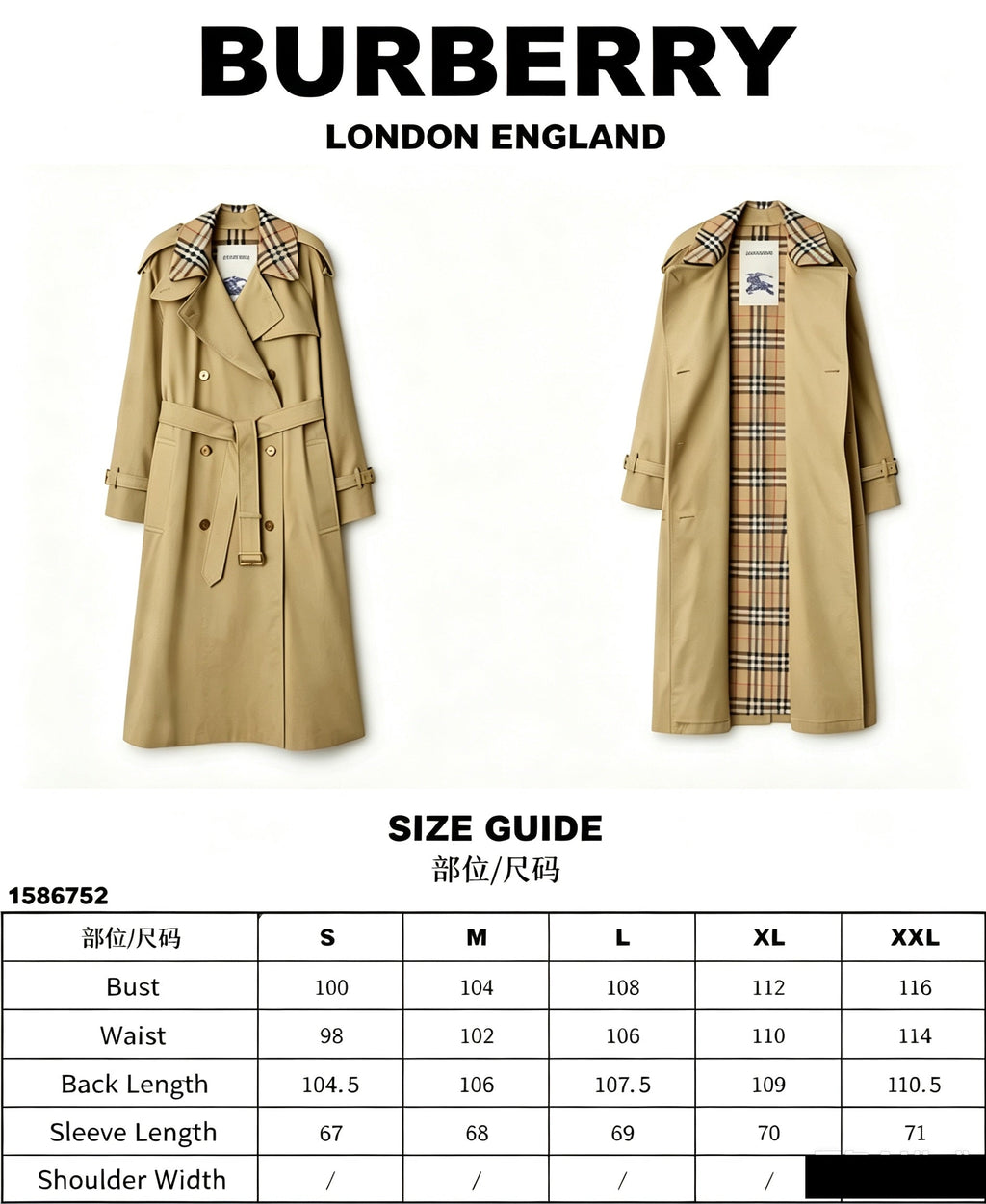 Heritage Edition Long Burberry Trench Coat, Museum Check Lining