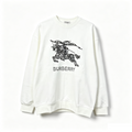 Burberry Unisex Crewneck Sweatshirt Equestrian Knight Print White