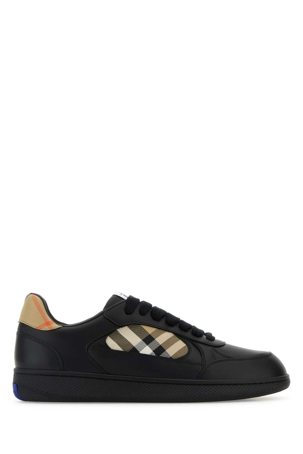 Burberry Men Black Leather Terrace Sneakers