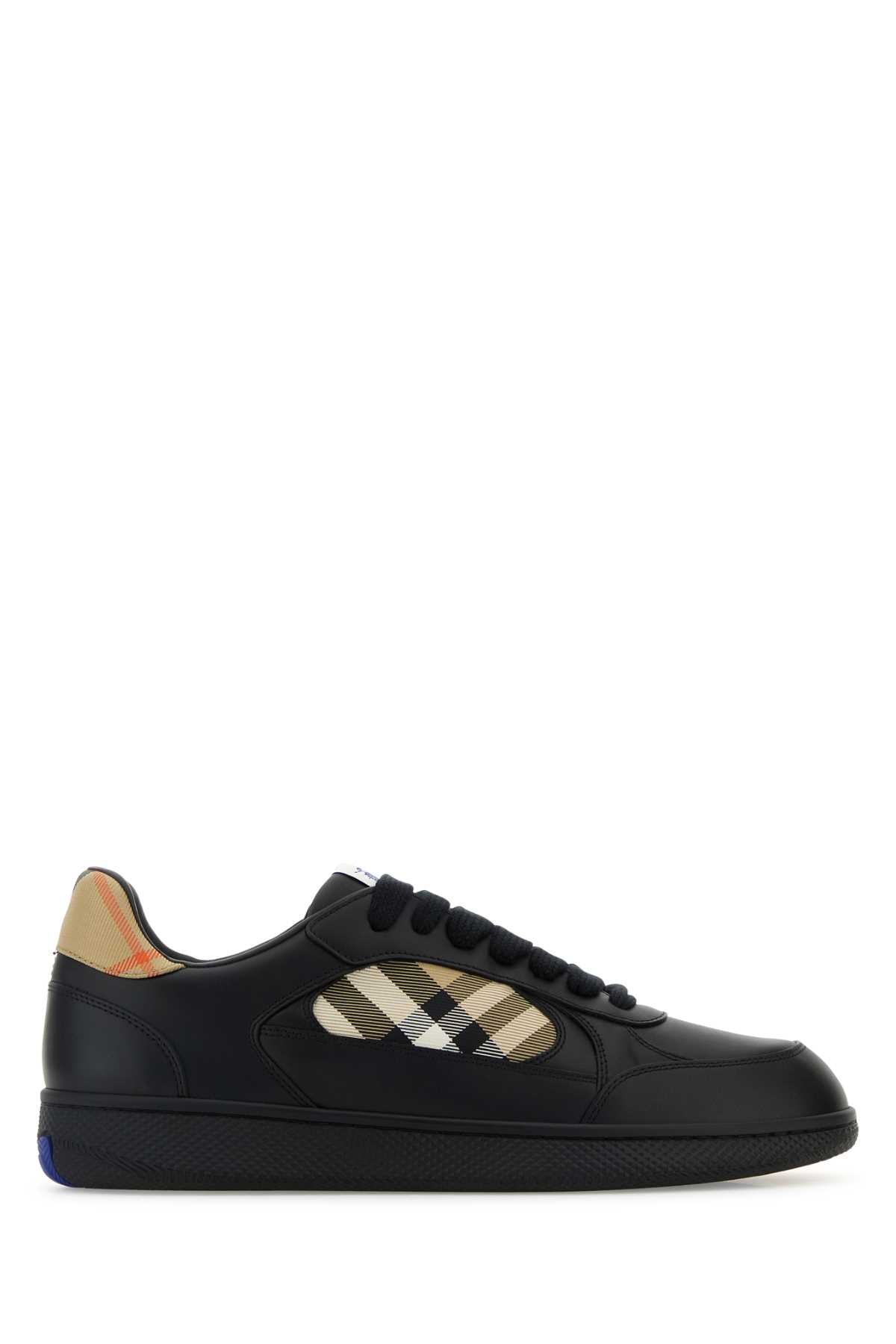 Burberry Men Black Leather Terrace Sneakers
