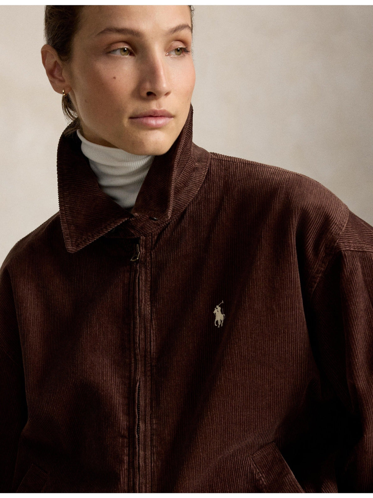 RALPH LAUREN WOMEN Cotton Corduroy Jacket Brown