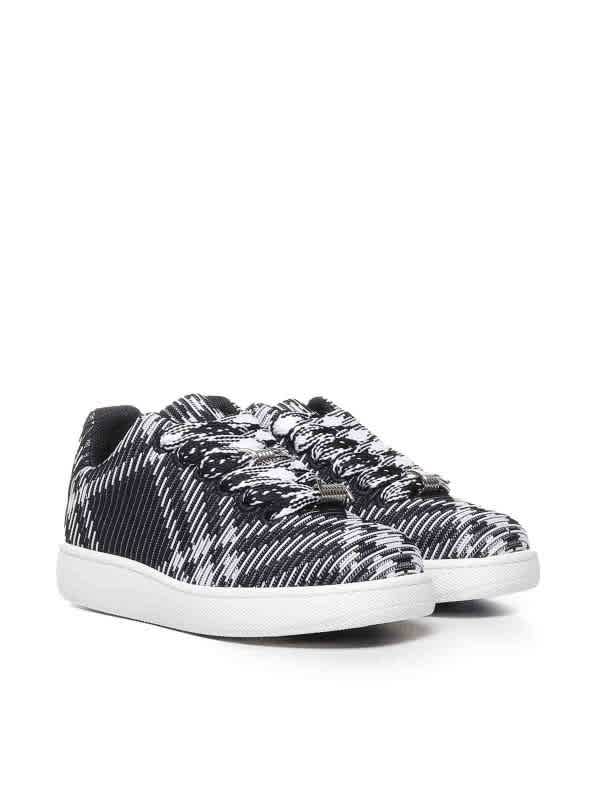 Burberry Check Knit Box Low-Top Sneakers