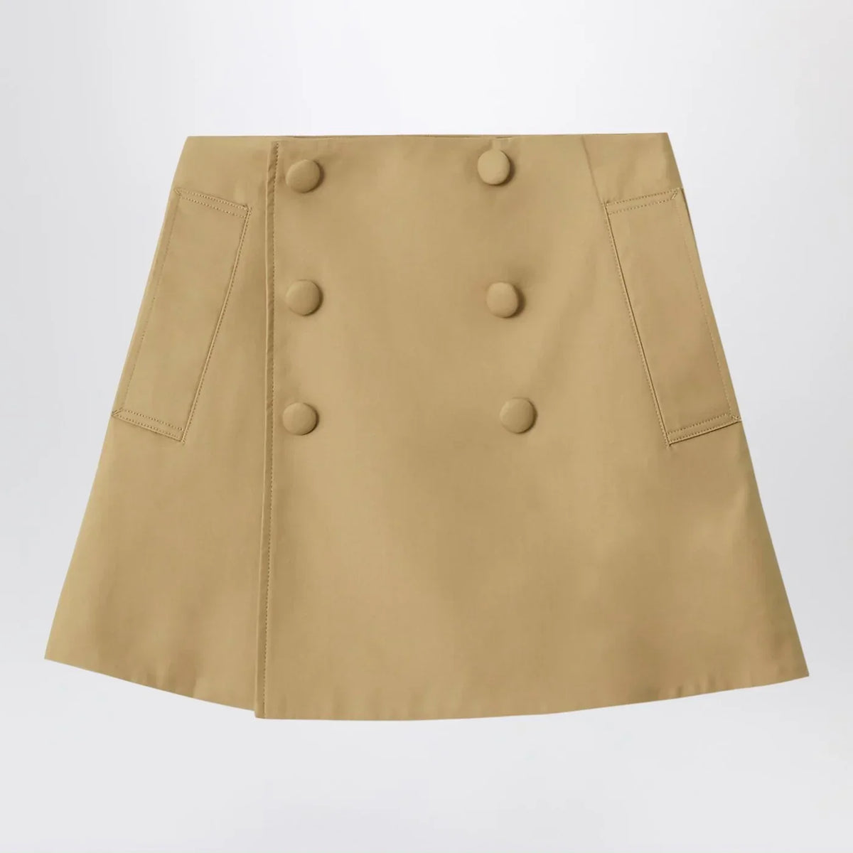 Burberry - Sand-colored cotton trench skirt