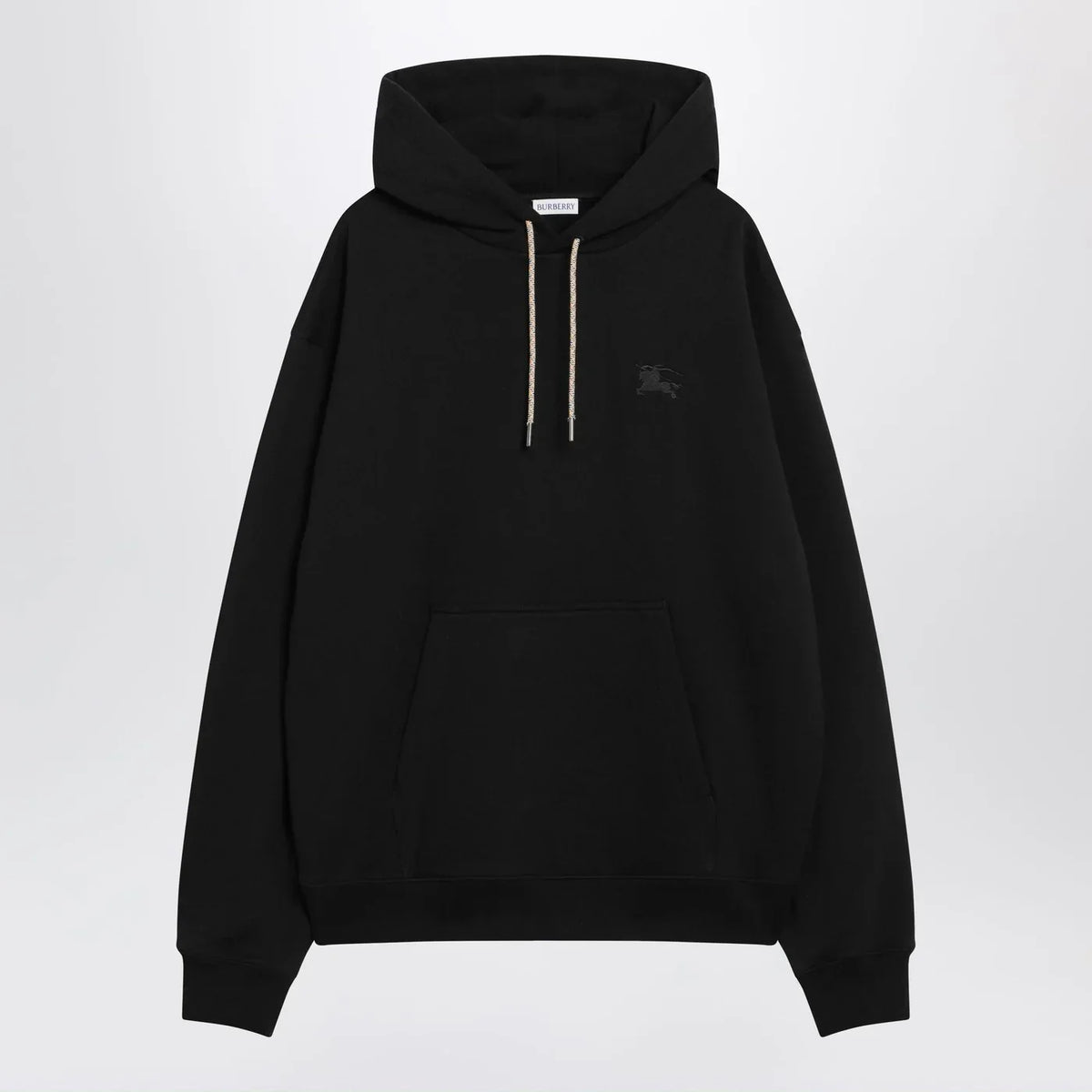 Burberry - Black sweatshirt with Check-pattern inserts