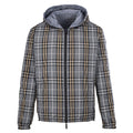 BURBERRY BBR Grey-Green Check Reversible Hooded Jacket