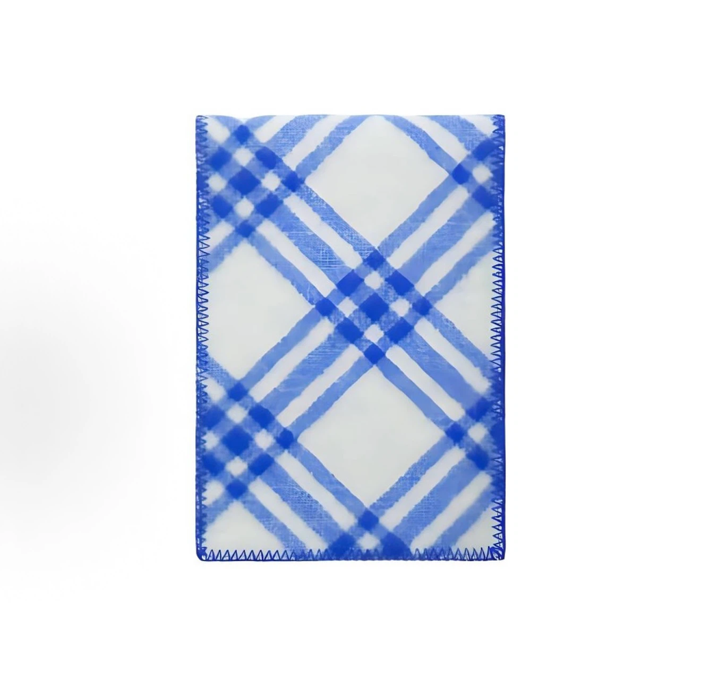 Burberry Unisex Wool Knit Scarf, Logo Check Pattern, Blue