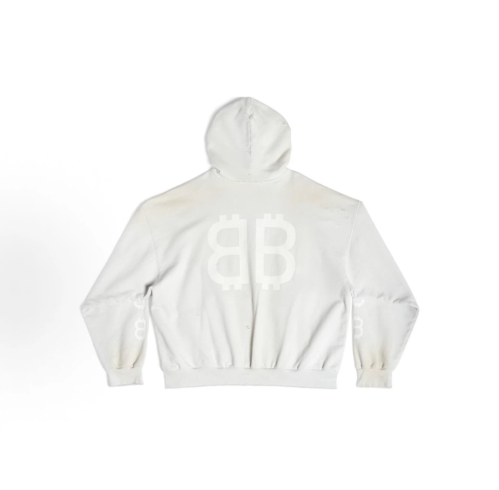 Balenciaga Bitcoin BB Logo Hoodie Unisex Off‑White