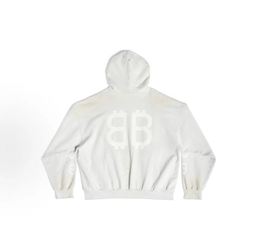 Balenciaga Bitcoin BB Logo Hoodie Unisex Off‑White