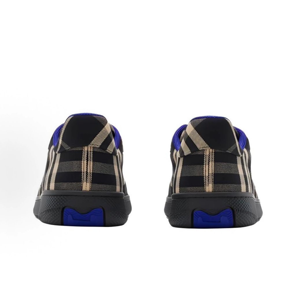 Burberry Terrace Check Low‑Top Sneakers, Black Vintage Check