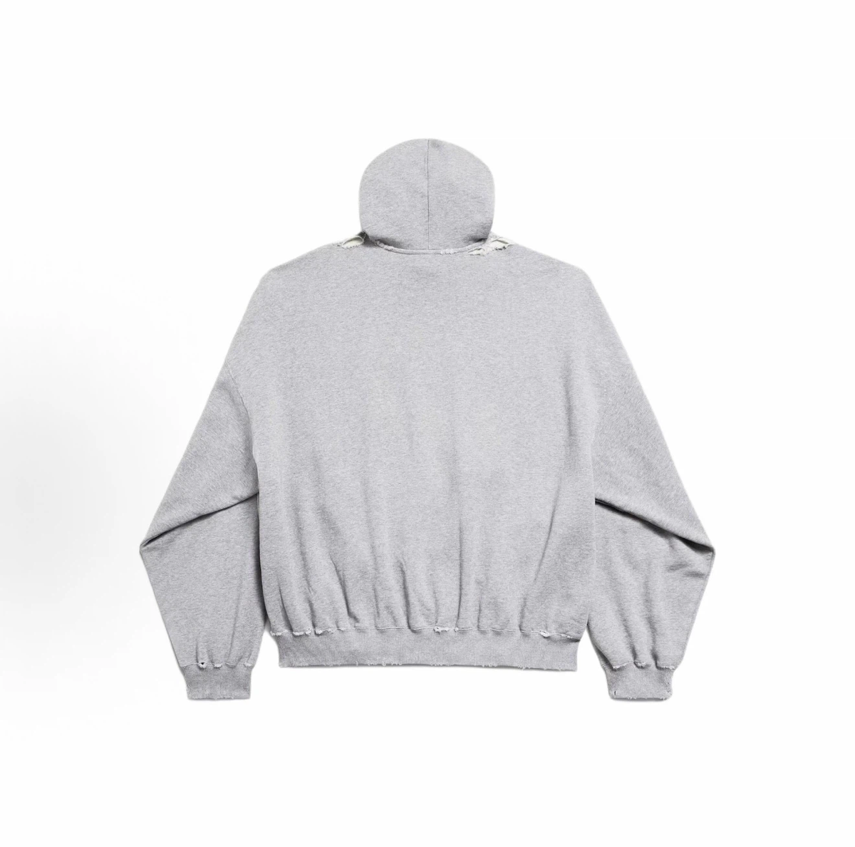 Balenciaga US Flag Distressed Hoodie Unisex Heather Grey