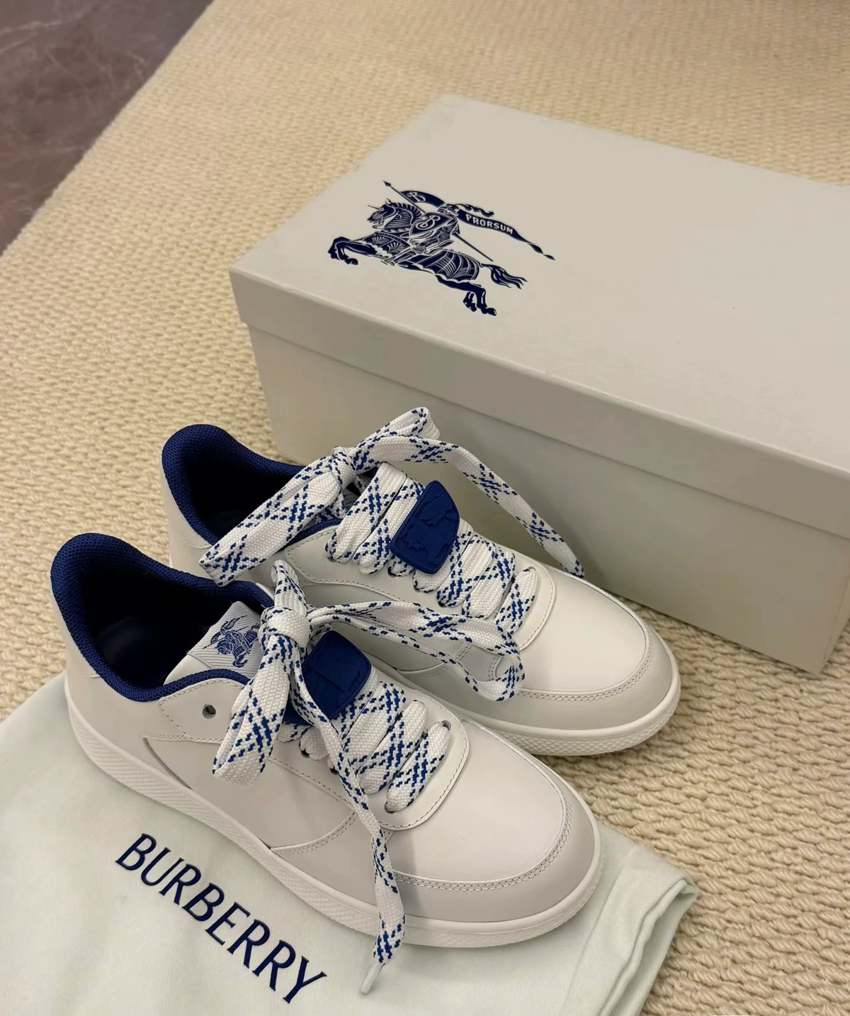 Burberry Terrace White Leather Low-Top Sneakers