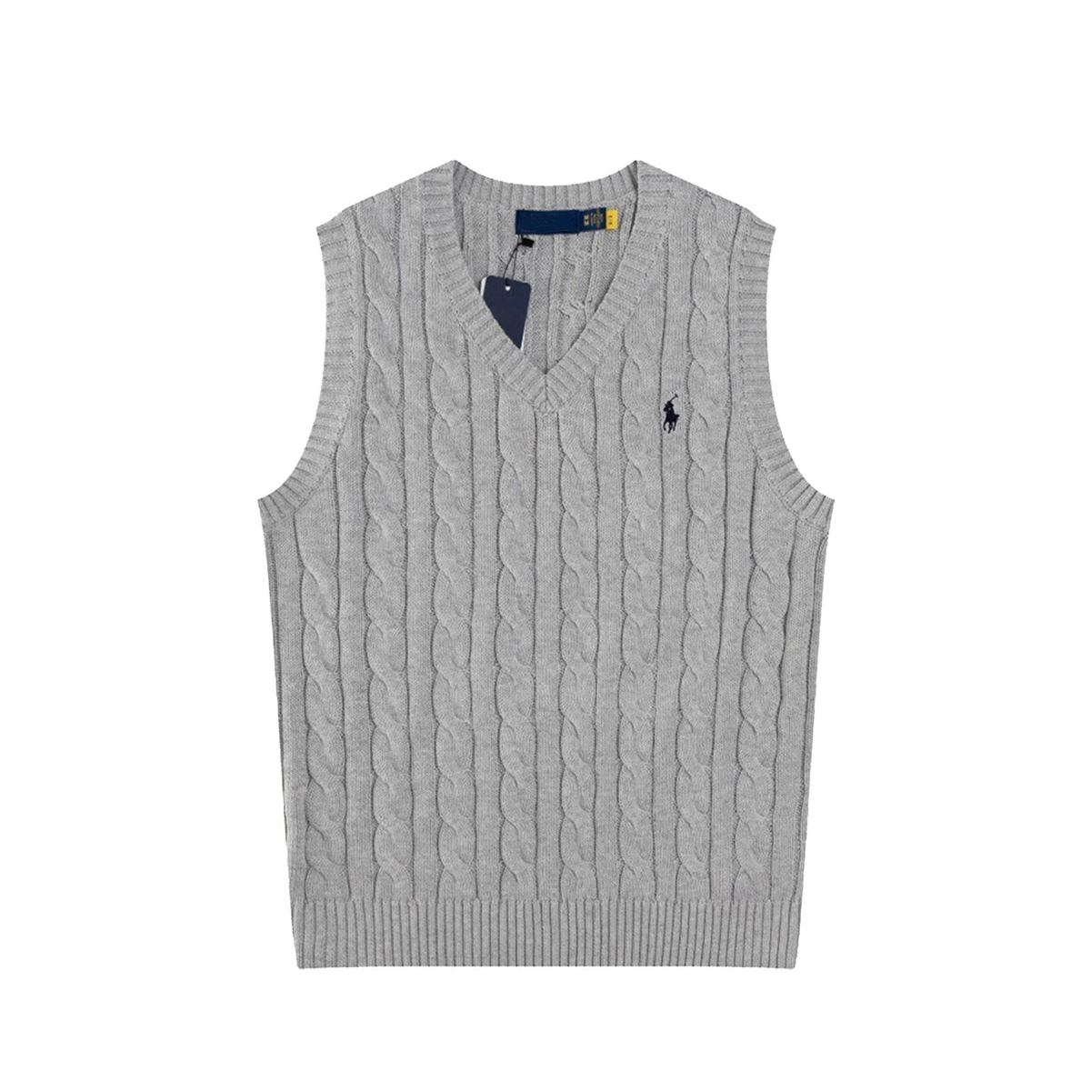 Ralph Lauren Unisex Cable‑Knit Sweater Vest Light Grey