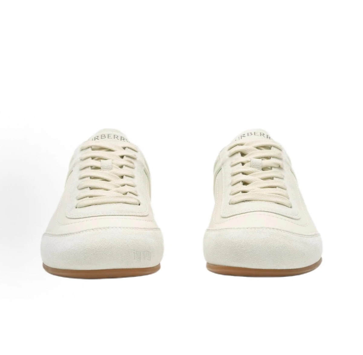 Burberry Knight Runner Suede Low-Top Sneakers, Cream White