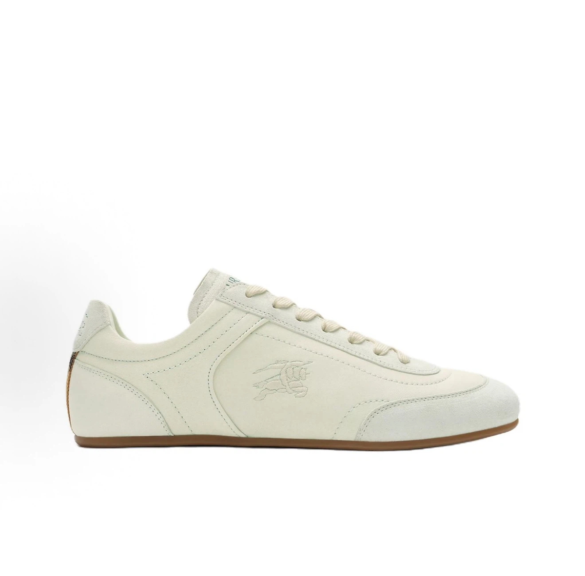 Burberry Knight Runner Suede Low-Top Sneakers, Cream White