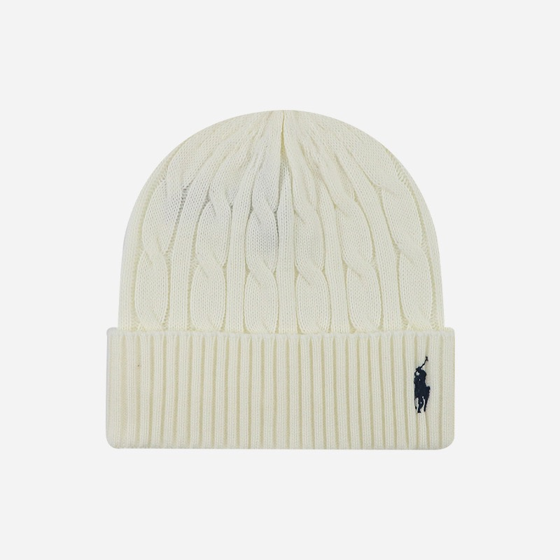 Ralph Lauren Cable Knit Beanie, Cream