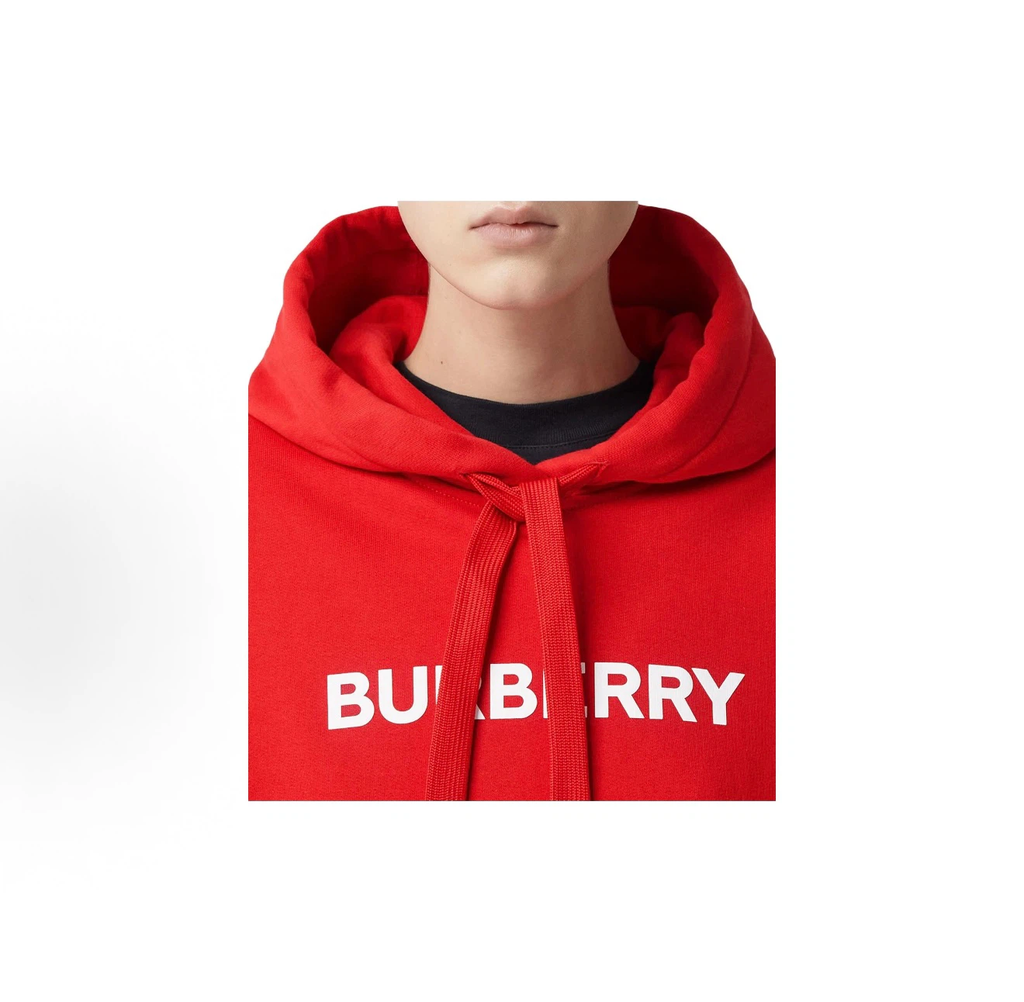Burberry Unisex Pullover Hoodie Bold Logo Red