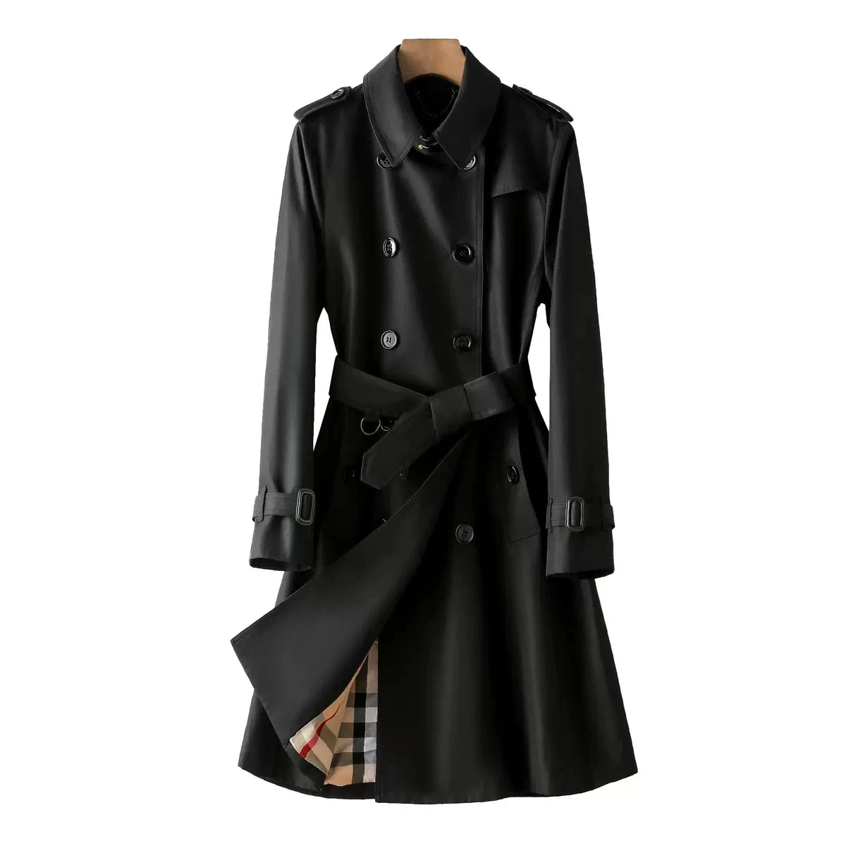 Burberry Black Double‑Breasted Trench Coat