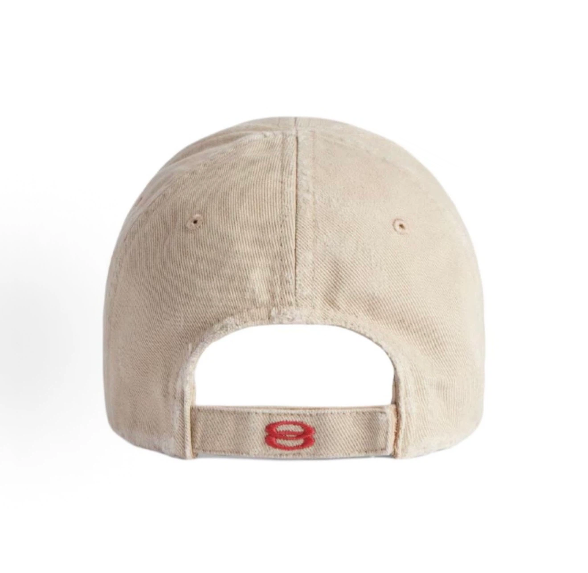 Balenciaga Distressed Double‑B Logo Baseball Cap Unisex Beige