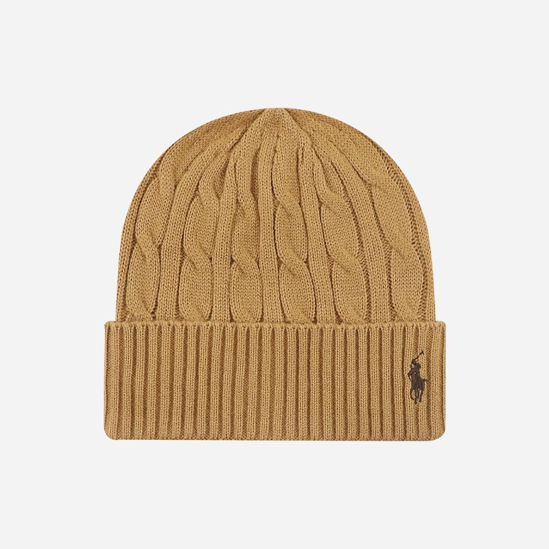 Ralph Lauren Cable Knit Beanie, Camel