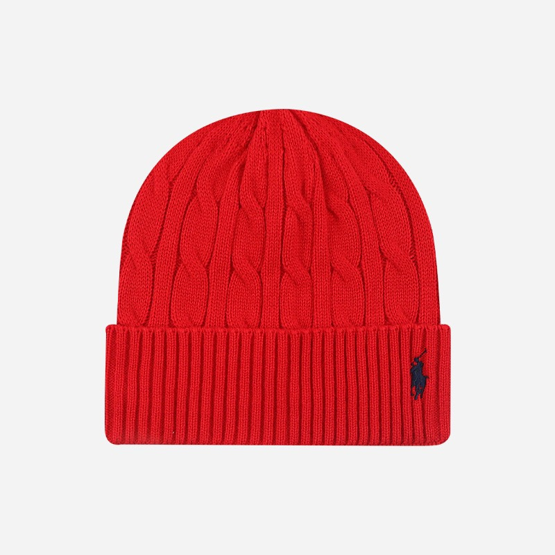Ralph Lauren Cable Knit Beanie, Red