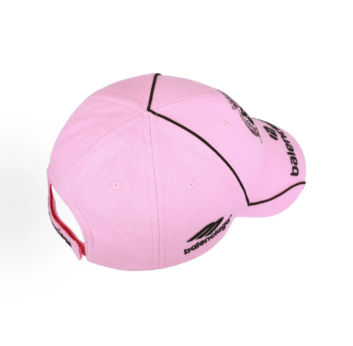 Balenciaga Racing Crest Embroidered Baseball Cap Unisex Pink