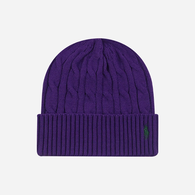Ralph Lauren Cable Knit Beanie, Purple