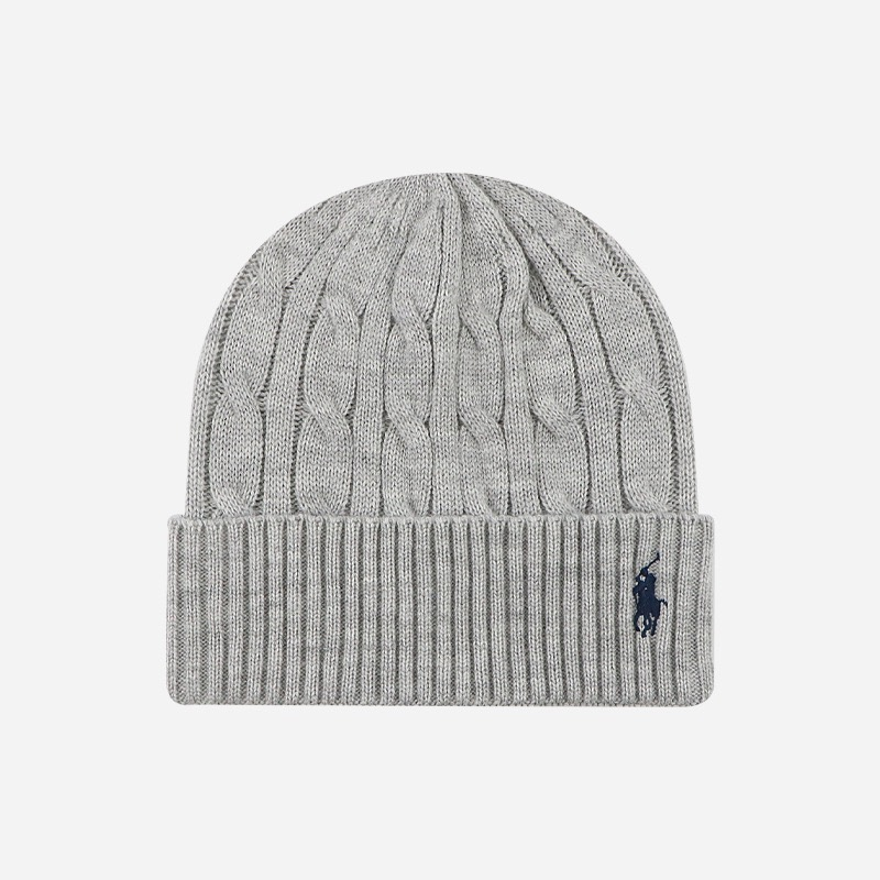 Ralph Lauren Cable Knit Beanie, Light Grey
