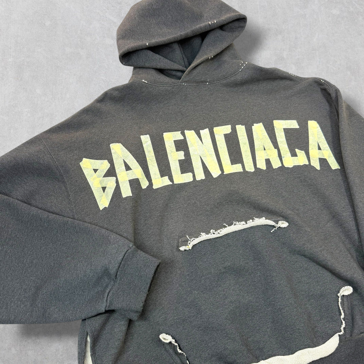 Balenciaga Tape Type Ripped Hoodie Women