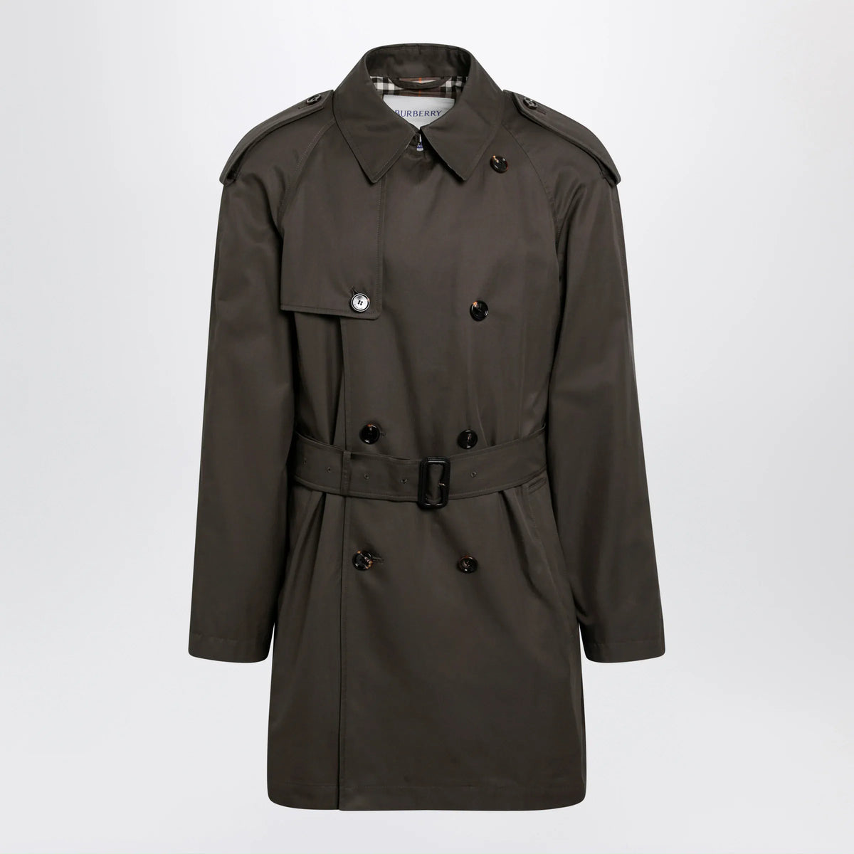 Burberry - Leadenham mid-length gabardine trench coat in brown
