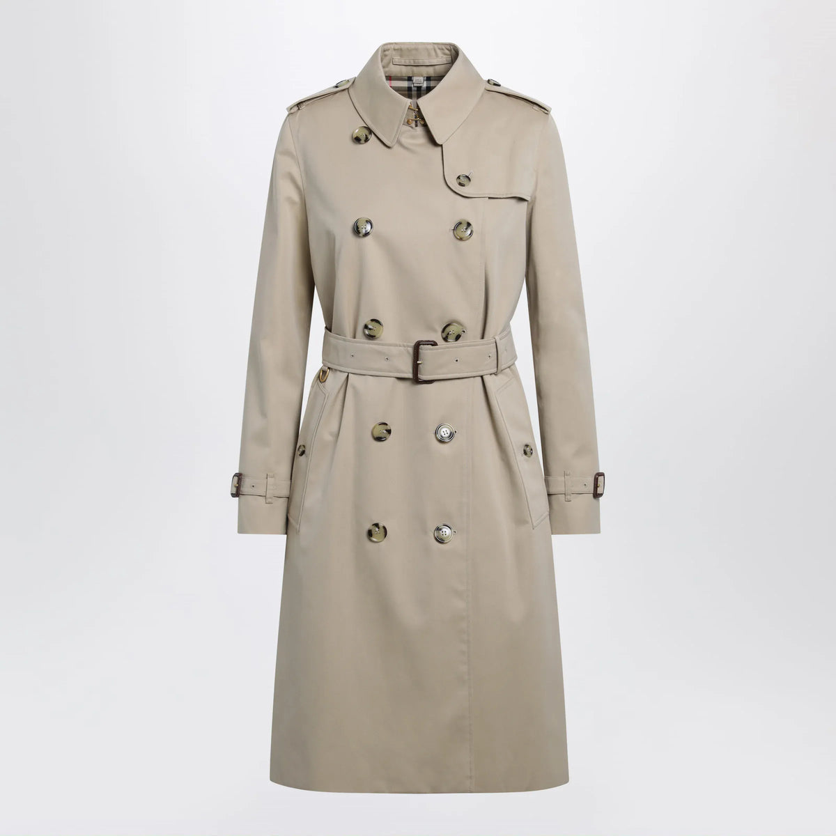 Burberry - Long Kensington Heritage cotton trench coat in honey