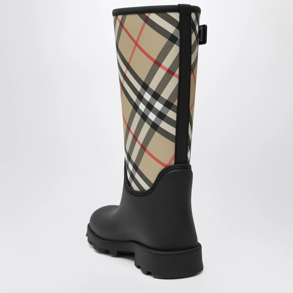 Burberry - Tall black Marsh Stamp rubber boots