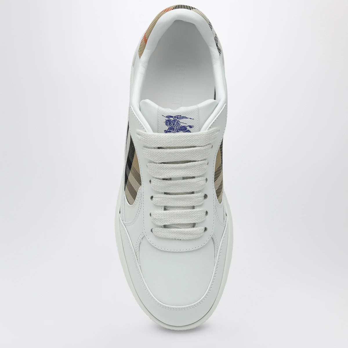 Burberry - White leather sneaker terrace and Check