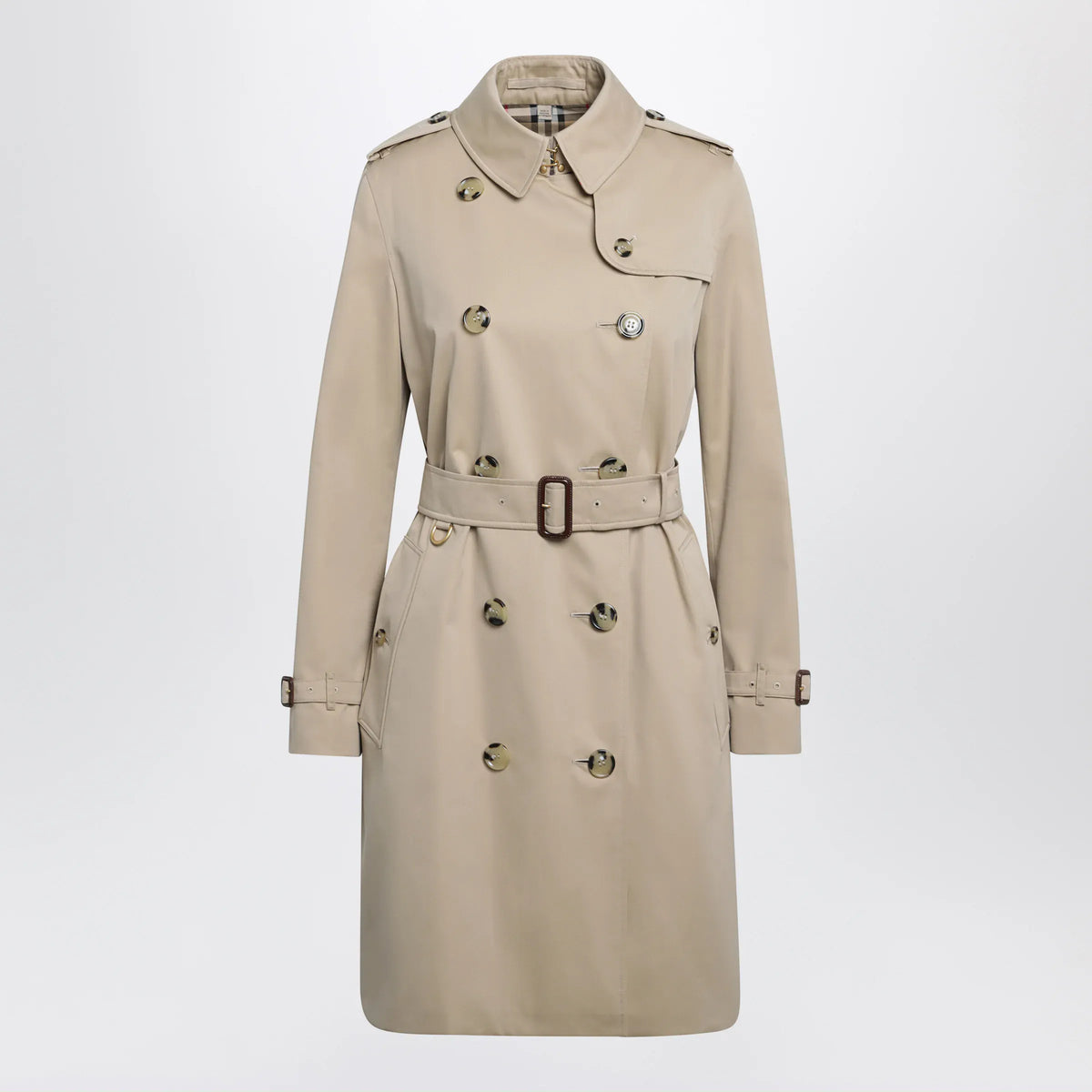 Burberry - Beige double-breasted Kensington cotton trench coat