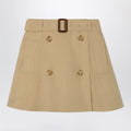 Burberry - Cotton twill trench skirt in sand beige