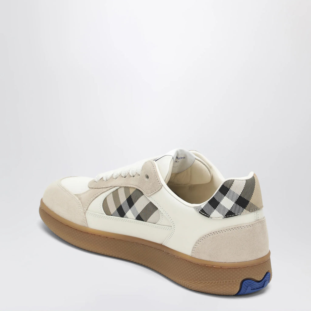 Burberry - Terrace leather and suede sneakers with beige check