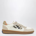 Burberry - Terrace leather and suede sneakers with beige check