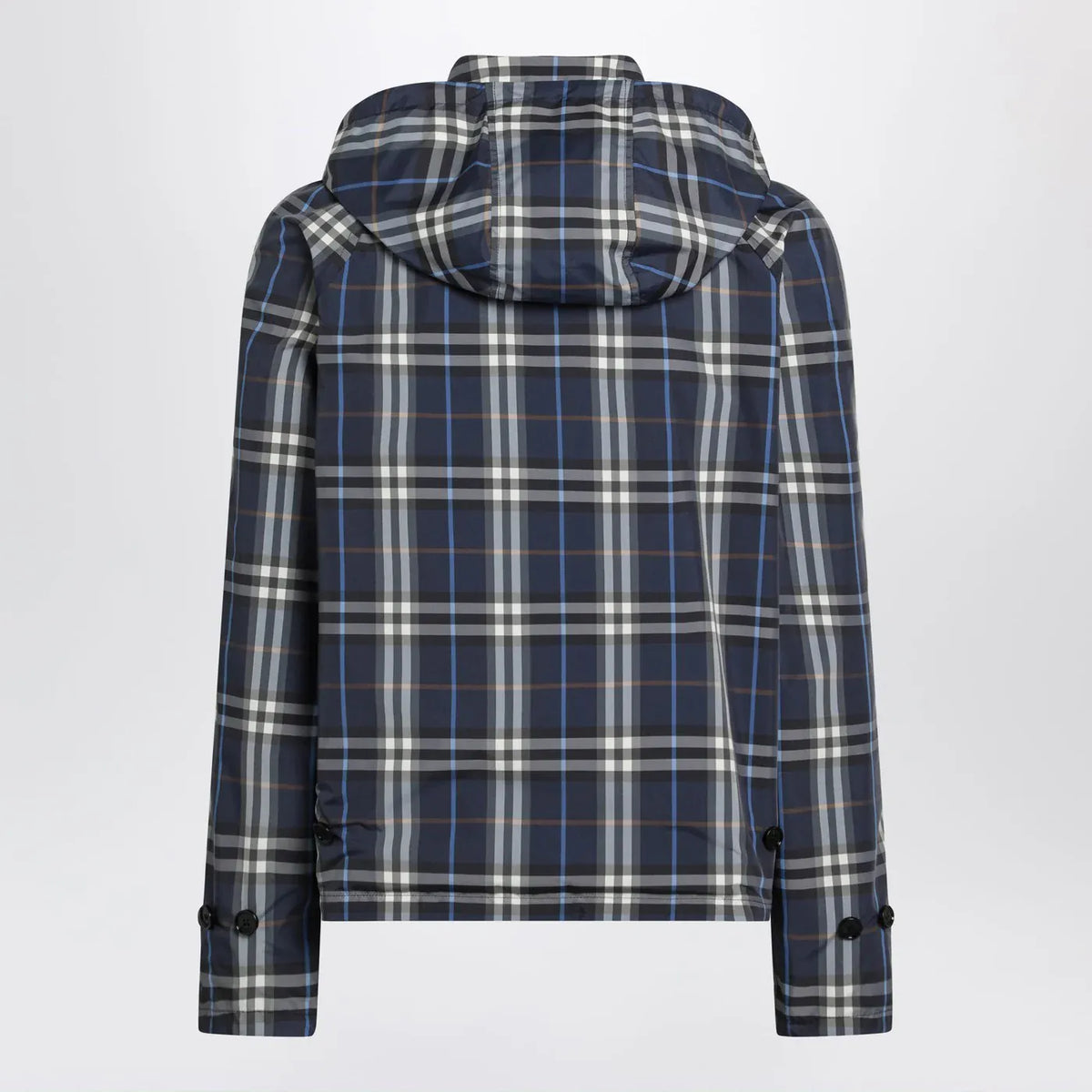 Burberry - Blue reversible cotton jacket with Check pattern