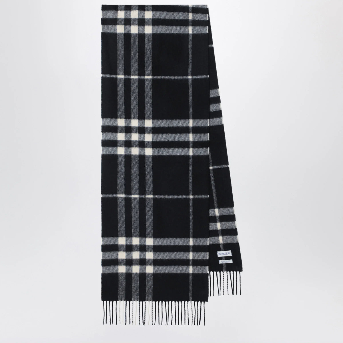 Burberry - Black Check cashmere scarf