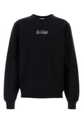 Burberry Logo-Embroidered Cotton Blend Sweatshirt — Black